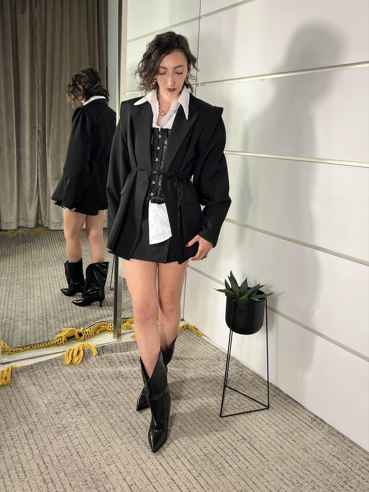 corpetto in pizzo nero MP12918NERO FEMME SELECTION