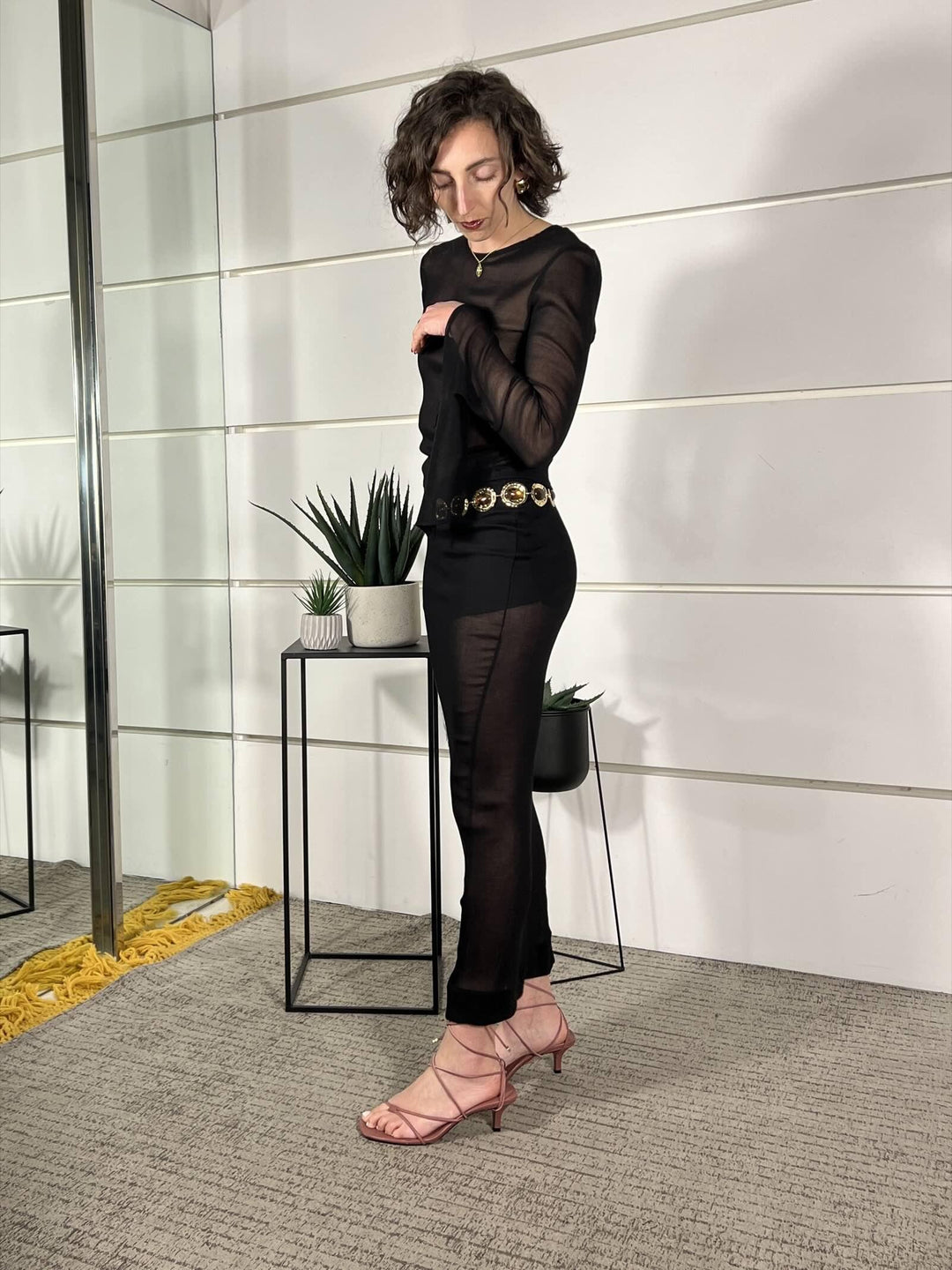 gonna lunga in tulle nera con coulotte 17S235PE26GNERO SUSY MIX