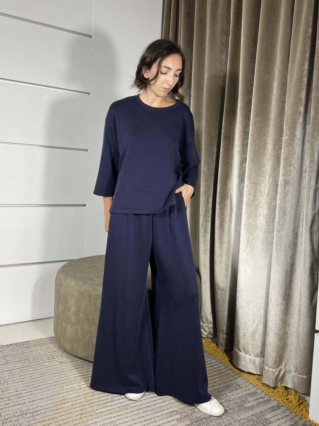 COMPLETO BLU SUSY MIX FELPA E PANTALONE ALASKABLU SUSY MIX