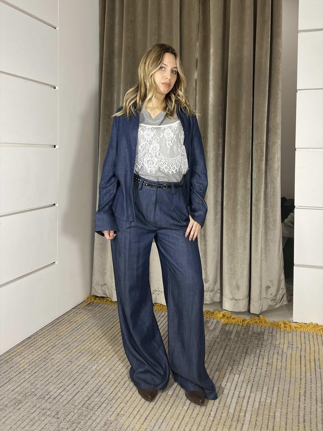 camicia in denim 1211PE26BLU TENSIONE IN