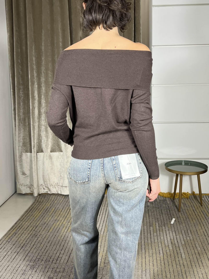 maglia scollo shiffer, in viscosa moro 44007FMORO VICOLO