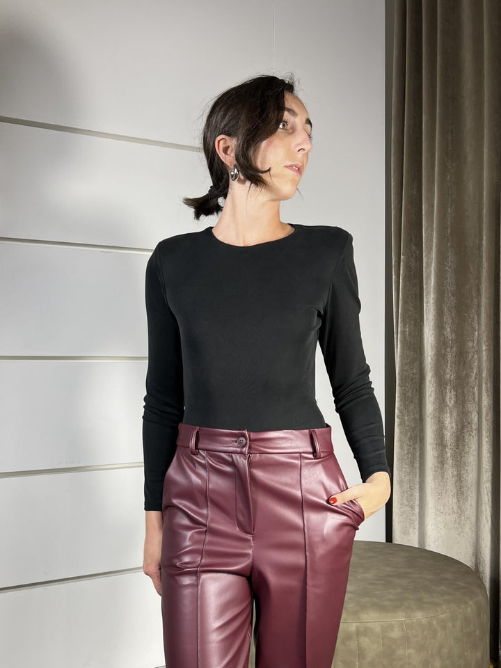 body con apertura posteriore manica lunga nero BGM-P008NERO HAVE ONE