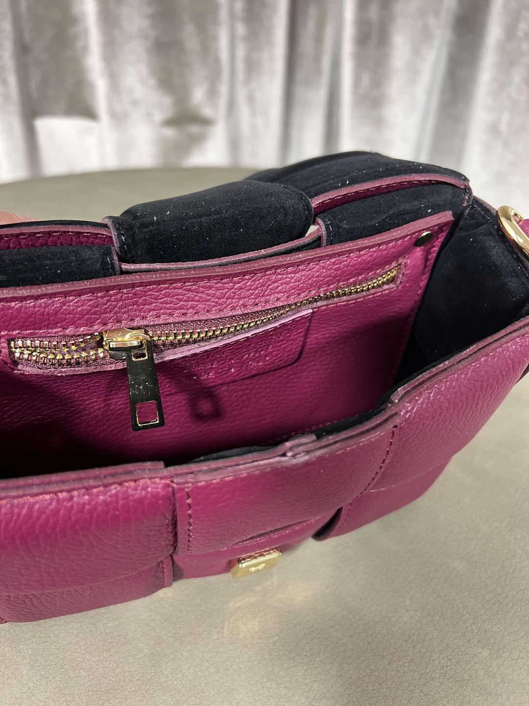 BORSA VINO A INTRECCIO IN PELLE CON TRACOLLA 264130VINO FEMME CAFE SELECTION