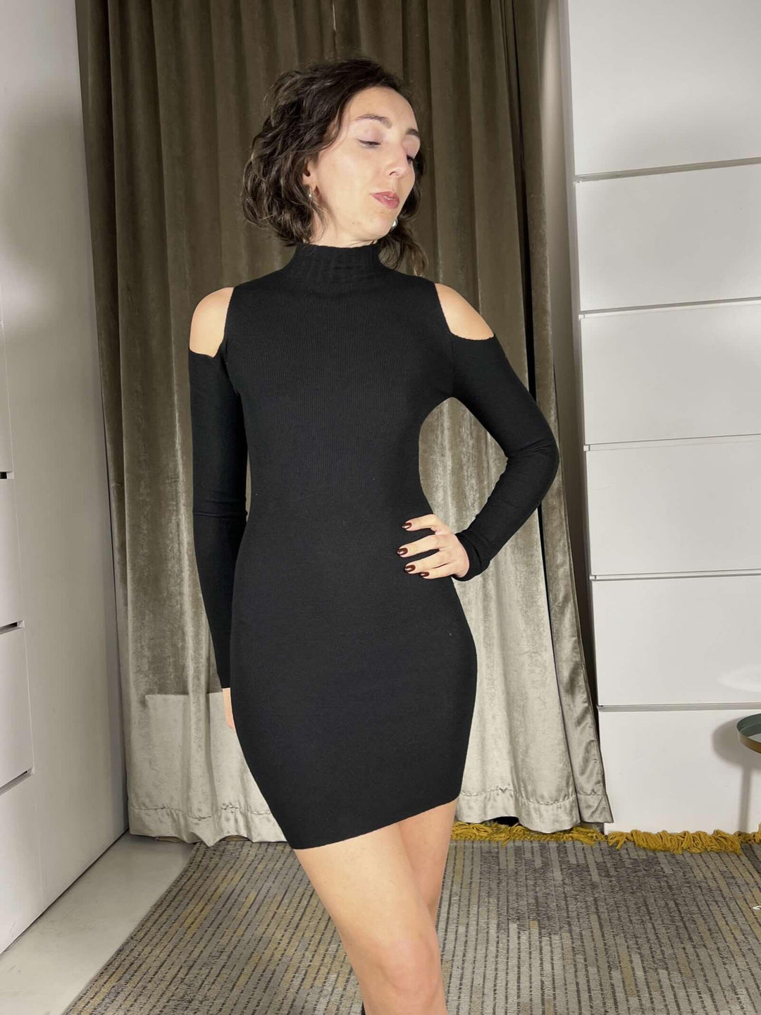 abito cut out nero corto 60191NERO SUSY MIX