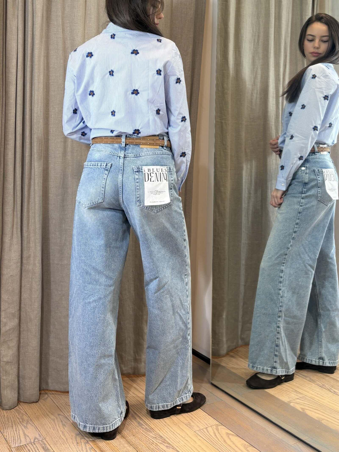 jeans a palazzo denim chiaro SOPHIE001 iBLUES