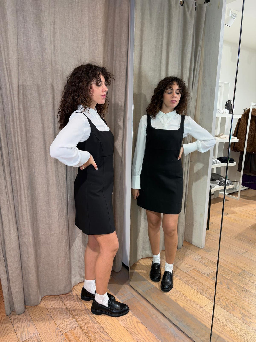 abito nero scollo quadrato GERUSIA003 iBLUES 1