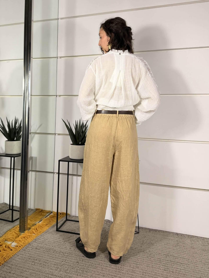 pantalone barrel in lino safari 12402SAFARI SUSY MIX