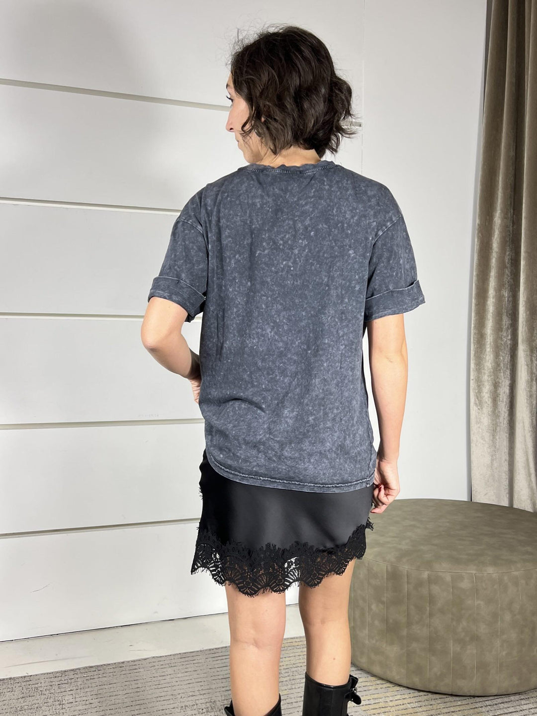 t-shirt grigia marmorizzata con stampa TJJ-P024GRIGIO HAVE ONE