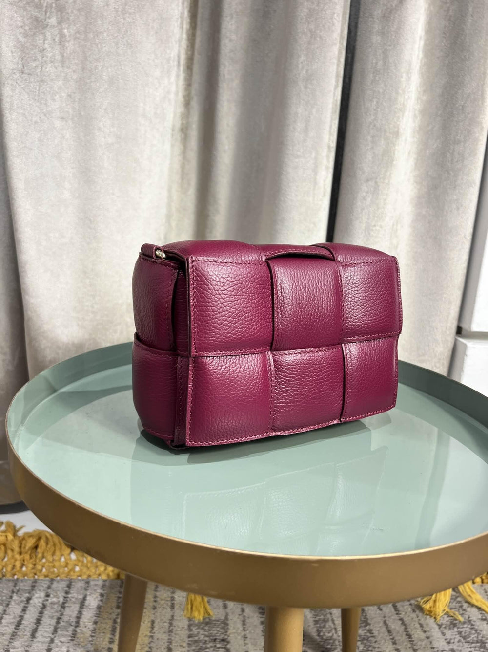 BORSA VINO A INTRECCIO IN PELLE CON TRACOLLA 264130VINO FEMME CAFE SELECTION