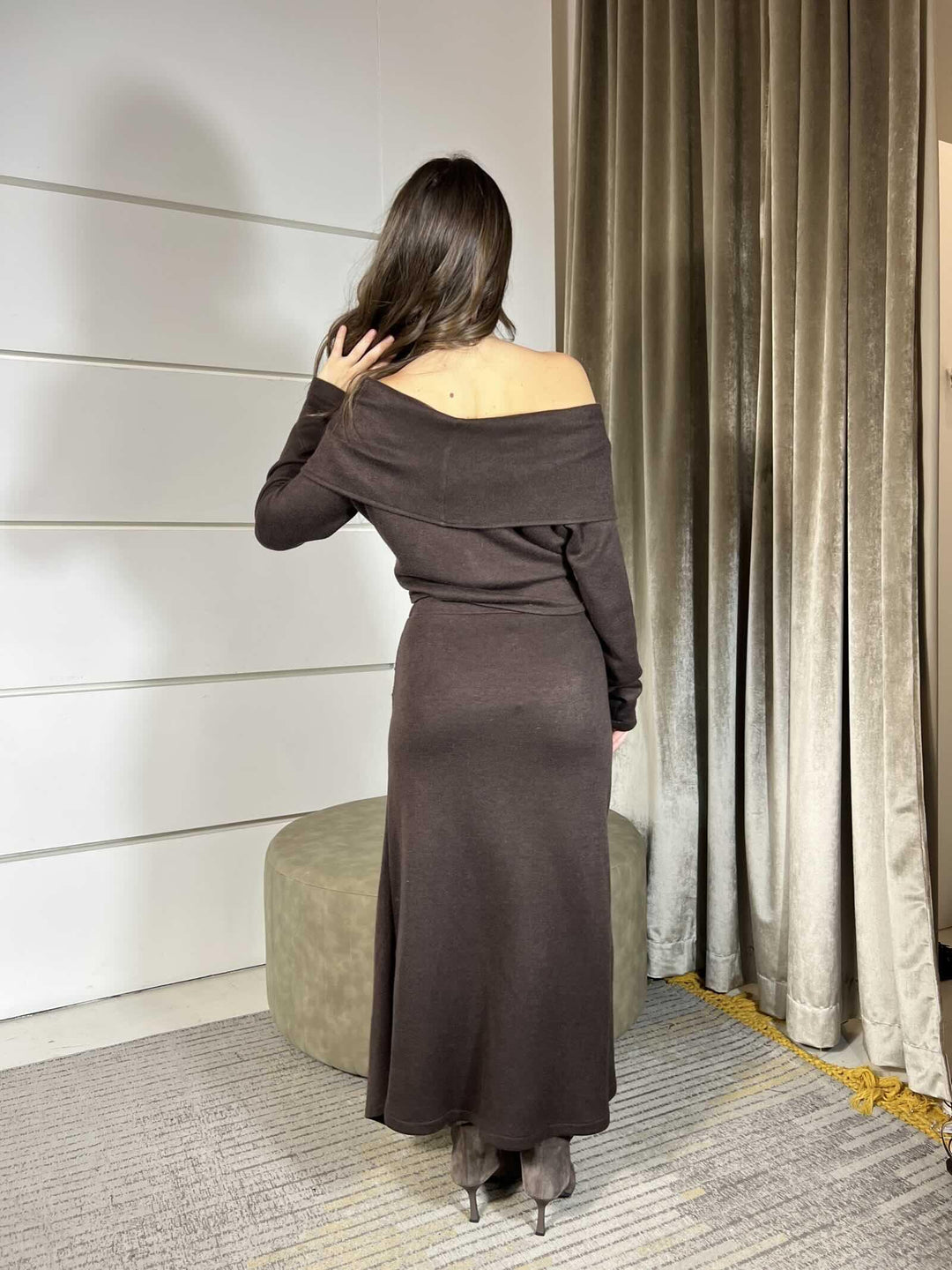 GONNA MORO CON ARRICCIATURA D01E0942MORO PHILIA LOFT