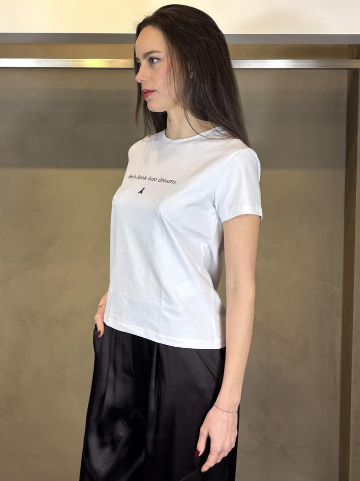 t-shirt bianca con scritta nera 8M1800J061W103 PATRIZIA PEPE PREVIEW