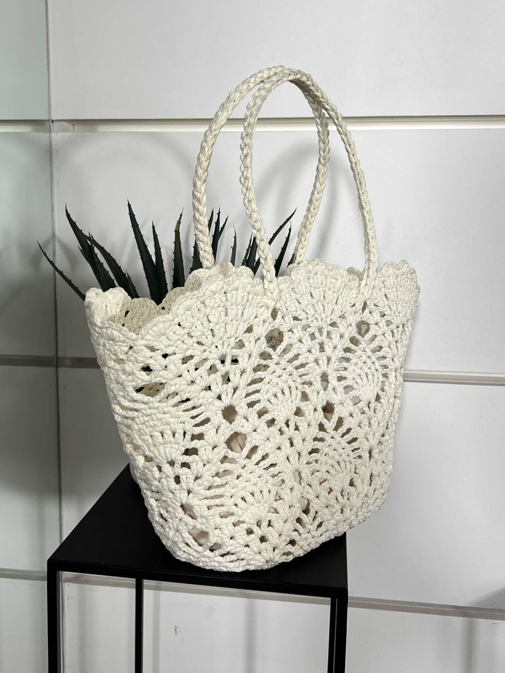 borsa intrecciata in corda off white C20015OFF WHITE FEMME CAFE SELECTION