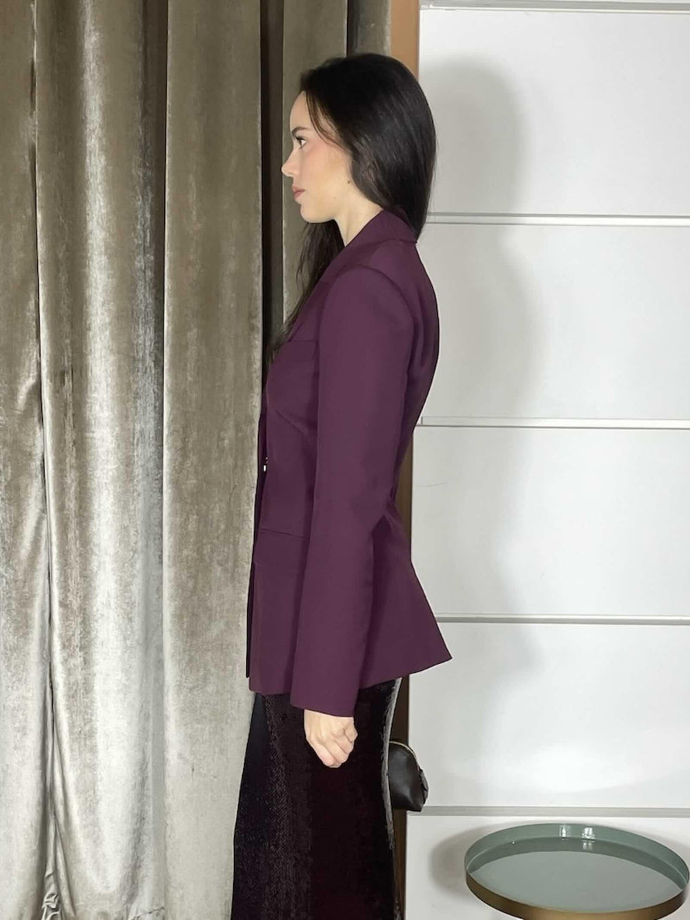 giacca feeminile sfiancata bordeaux con fly 8S0549A454M536 PATRIZIA PEPE PREVIEW