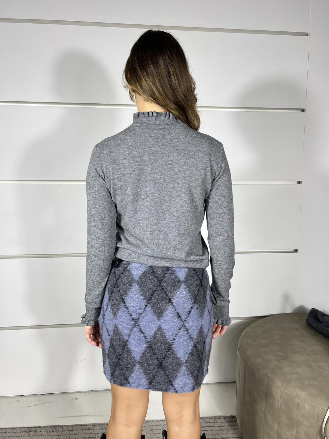 gonna tessuto check azzurra GMA-P165CELESTE HAVE ONE