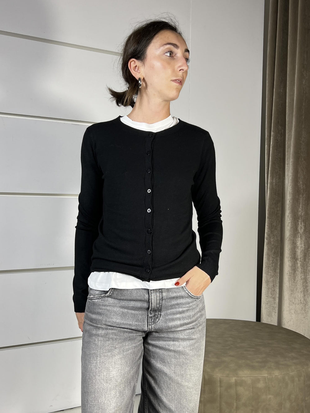 cardigan slim basico nero 250905NERO SUSY MIX
