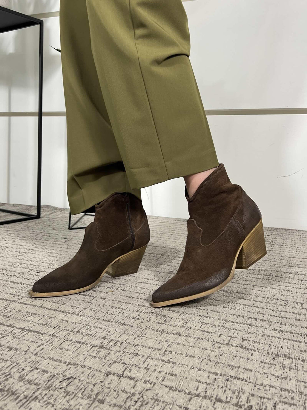 texano morop in  camoscio con ricamo in vera pelle T023MORO SUSY MIX