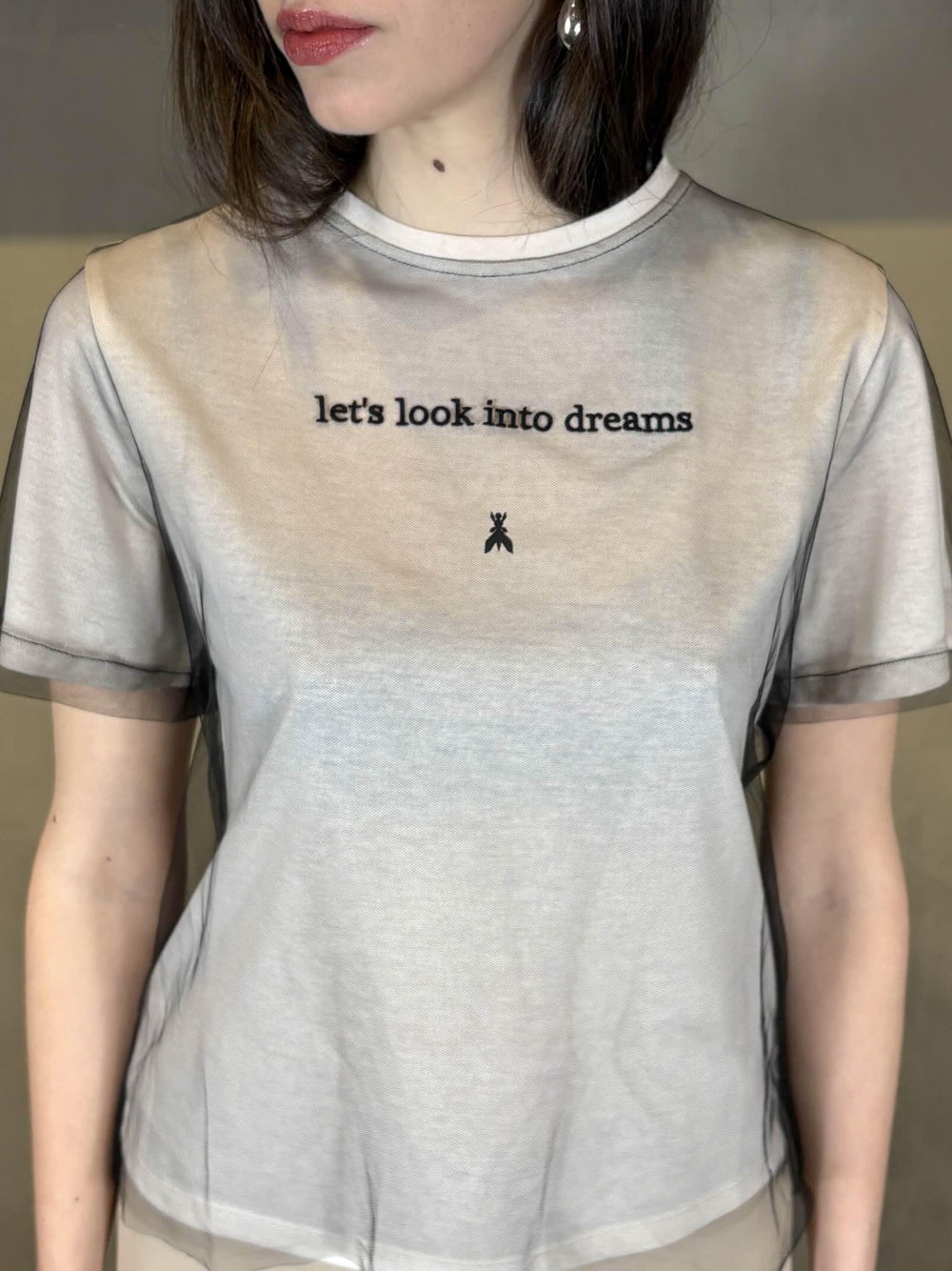 t-shirt double con scritta panna e nera 8M1815J370J4U3 PATRIZIA PEPE PREVIEW