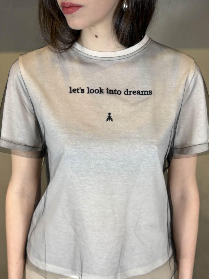 t-shirt double con scritta panna e nera 8M1815J370J4U3 PATRIZIA PEPE PREVIEW