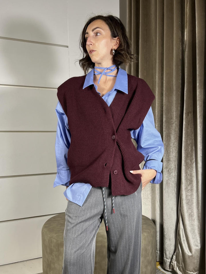 GILET VINO CON MAXI SPALLA, PUNTO PANNOCCHIA LFP-P003VINO HAVE ONE