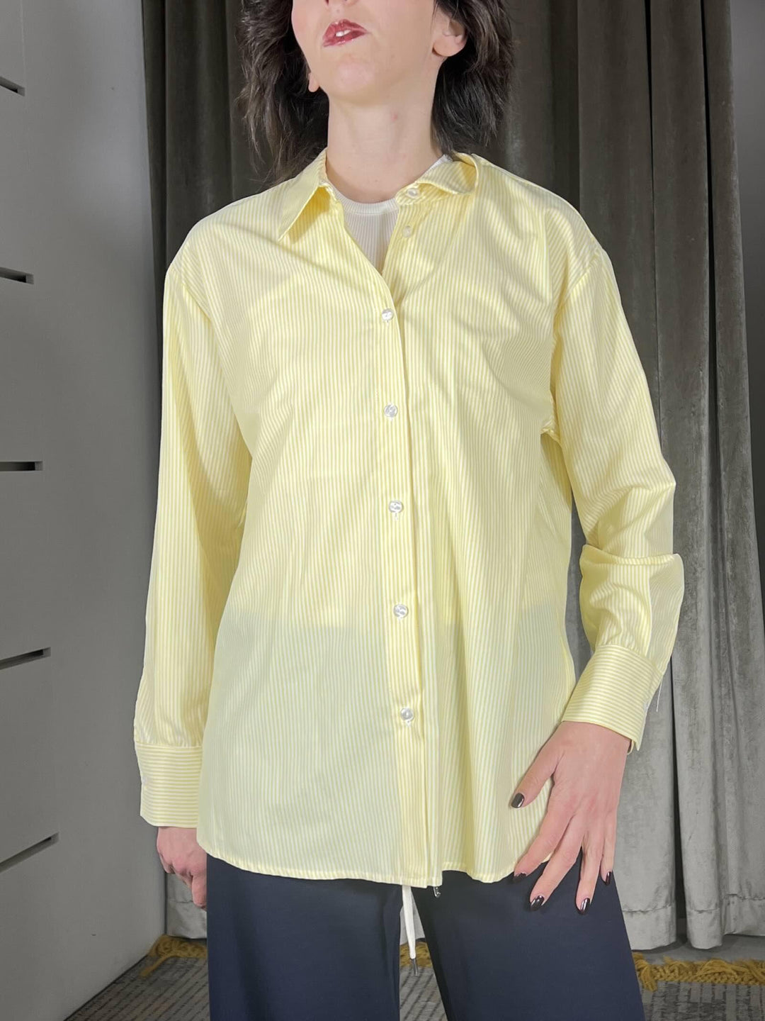 camicia tensione in over a righe 26C3731GIALLO TENSIONE IN
