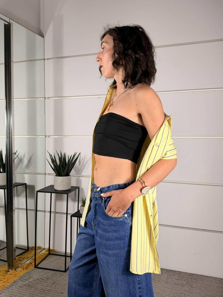 top a fascia in viscosa elasticizzata nero UAB0101NERO VICOLO