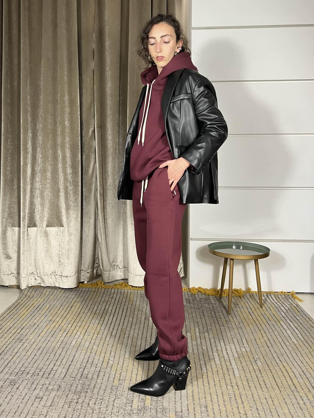 PANTALONE DELLA TUTA BORDEAUX FELPATO TF1752BORDEAUX VICOLO