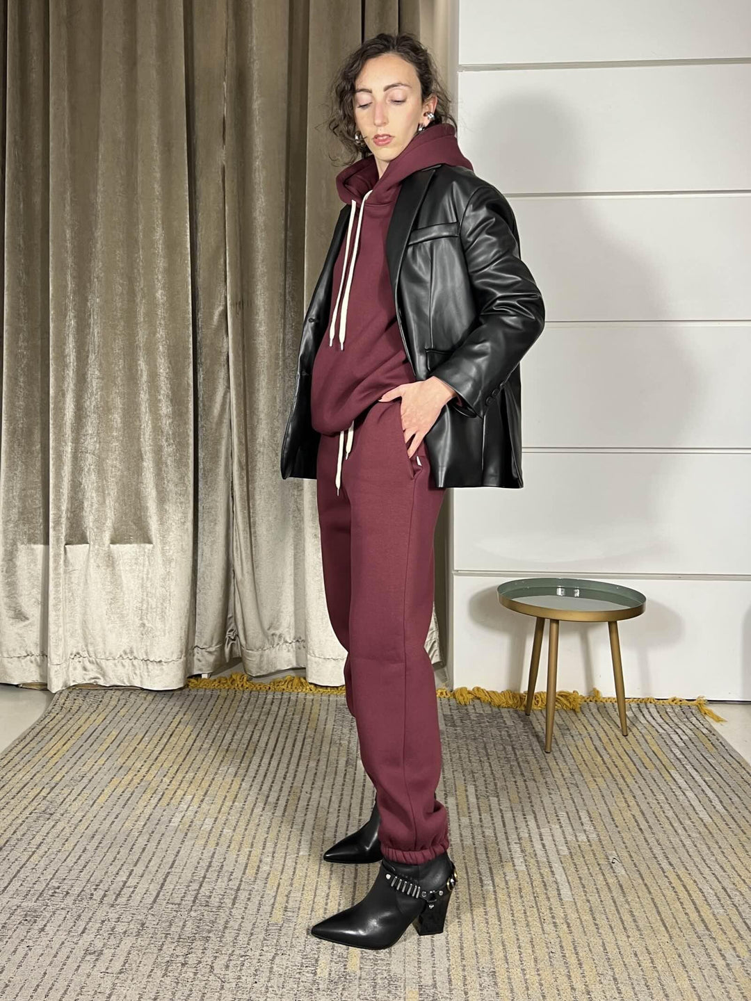 PANTALONE DELLA TUTA BORDEAUX FELPATO TF1752BORDEAUX VICOLO