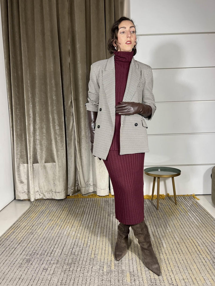 maglione a coste lungo collo alto con spacchi in misto lana bordeaux 77018FBORDEAUX VICOLO