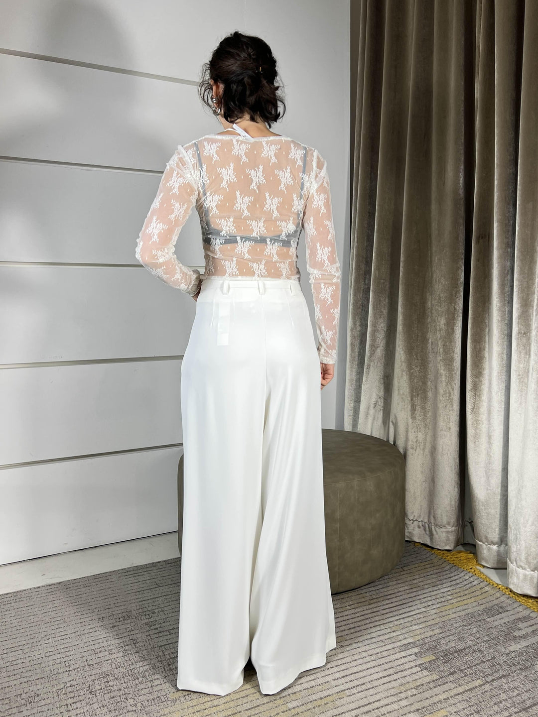 pantalone ampio con cinta e pinces latte P3ZQKHX1140 IMPERIAL