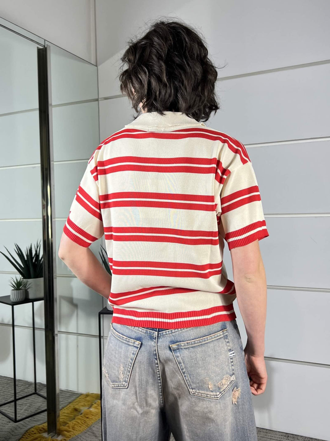 polo rigata panna e rossa W26130PANNA SUSY MIX