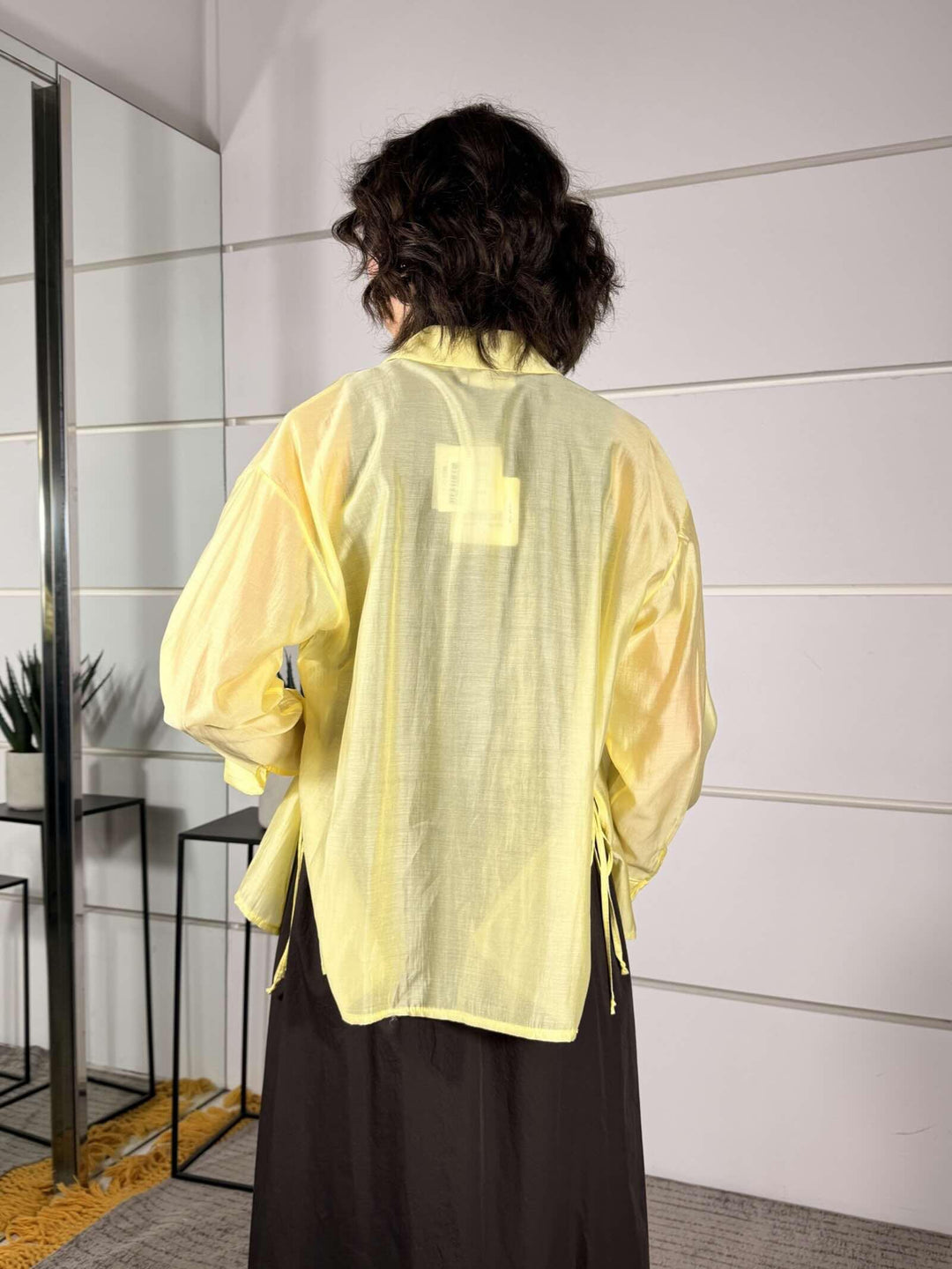 camicia in voille con lacci a lato gialla WCAM26SP1050GIALLO TWO WAY