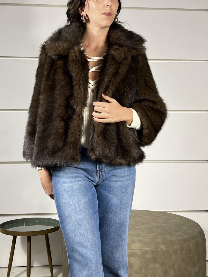 ecopelliccia corta moro I251171MORO SUSY MIX