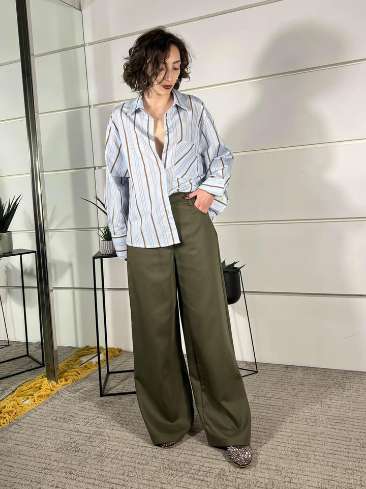 pantalone a palazzo army 1201PE26ARMY TENSIONE IN