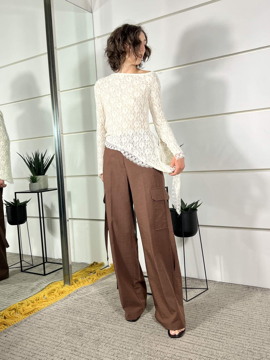 pantalone a palazzo cargo caffe SM222ACAFFE SUSY MIX