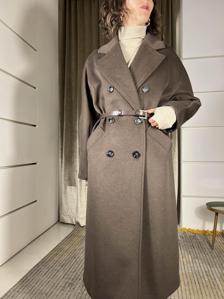 CAPPOTTO FONDENTE OVER DOPPIOPETTO CON CINTA KH36KEY1852 IMPERIAL