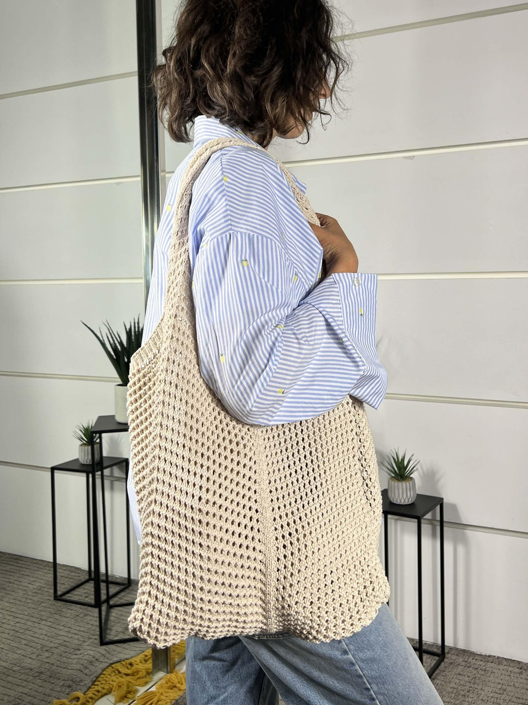 borsa shopper a rete corda 10108CORDA FEMME CAFE SELECTION