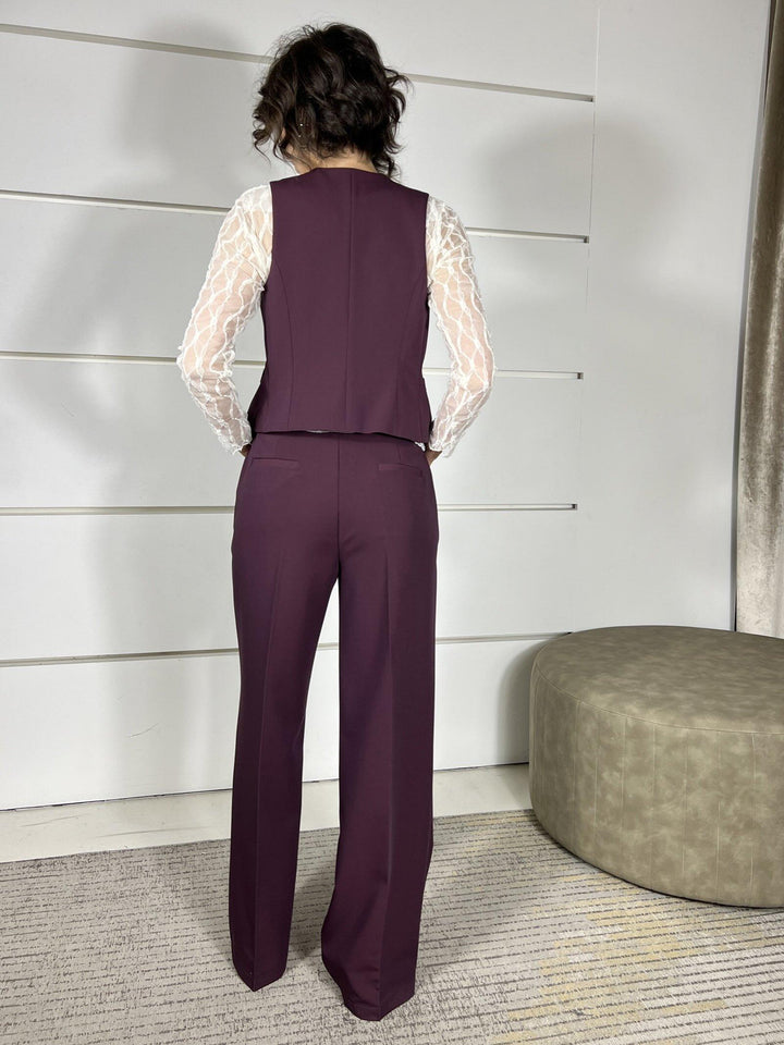 pantalone bordeaux a palazzo TF0371BORDEAUX VICOLO