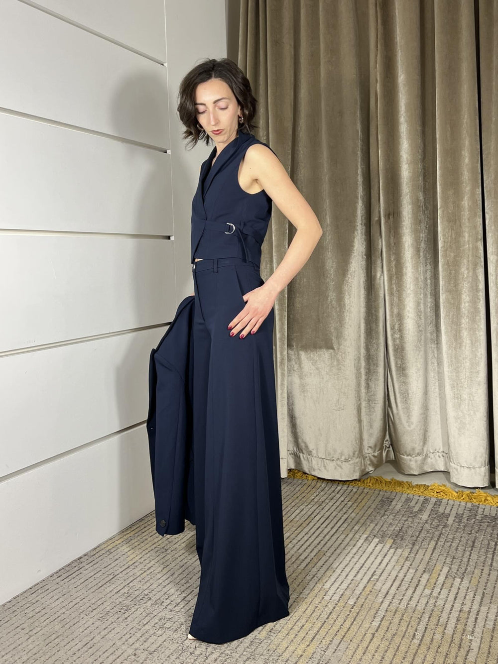 pantalone ampio blu TAB0130BLU VICOLO