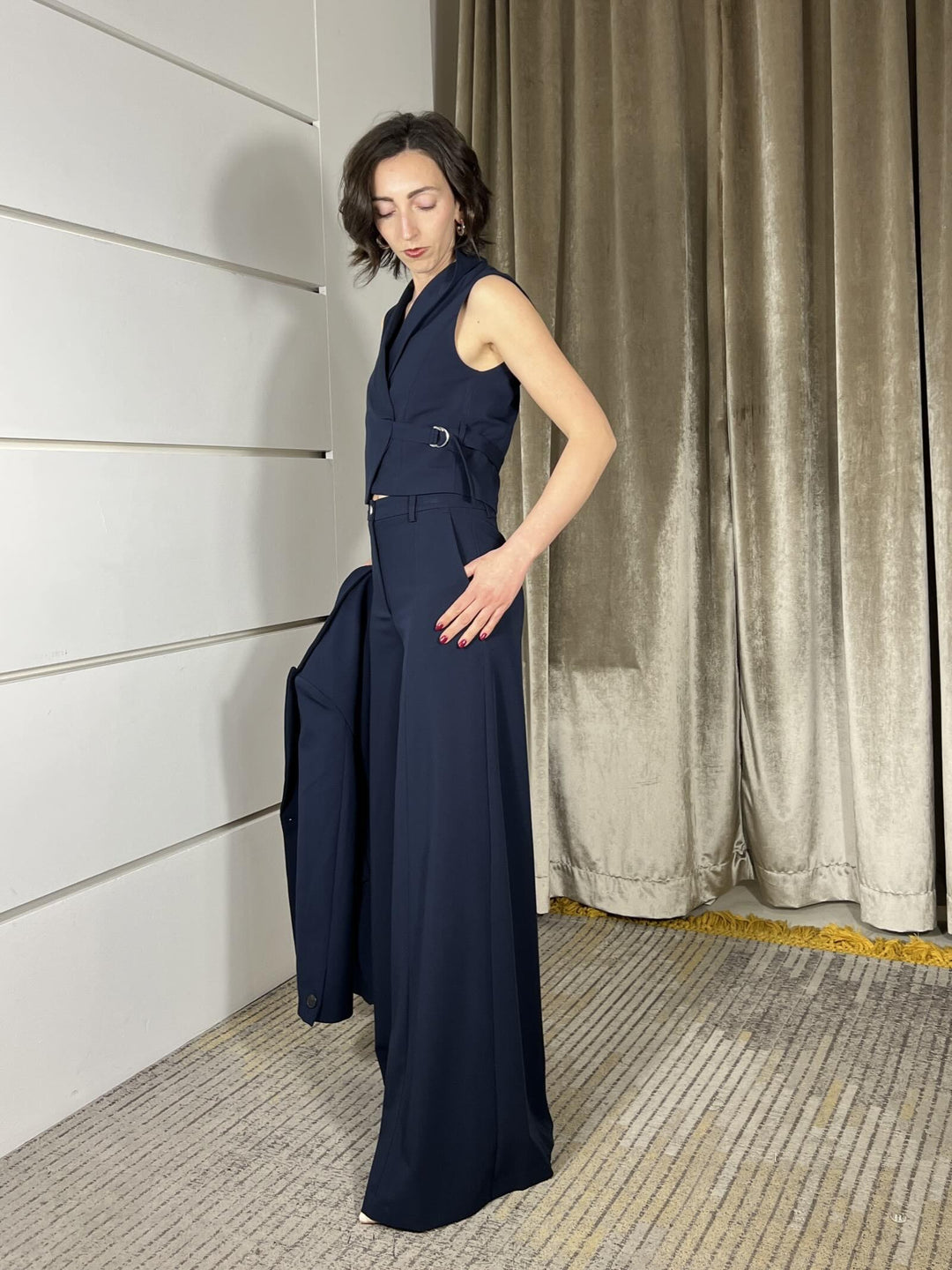 pantalone ampio blu TAB0130BLU VICOLO