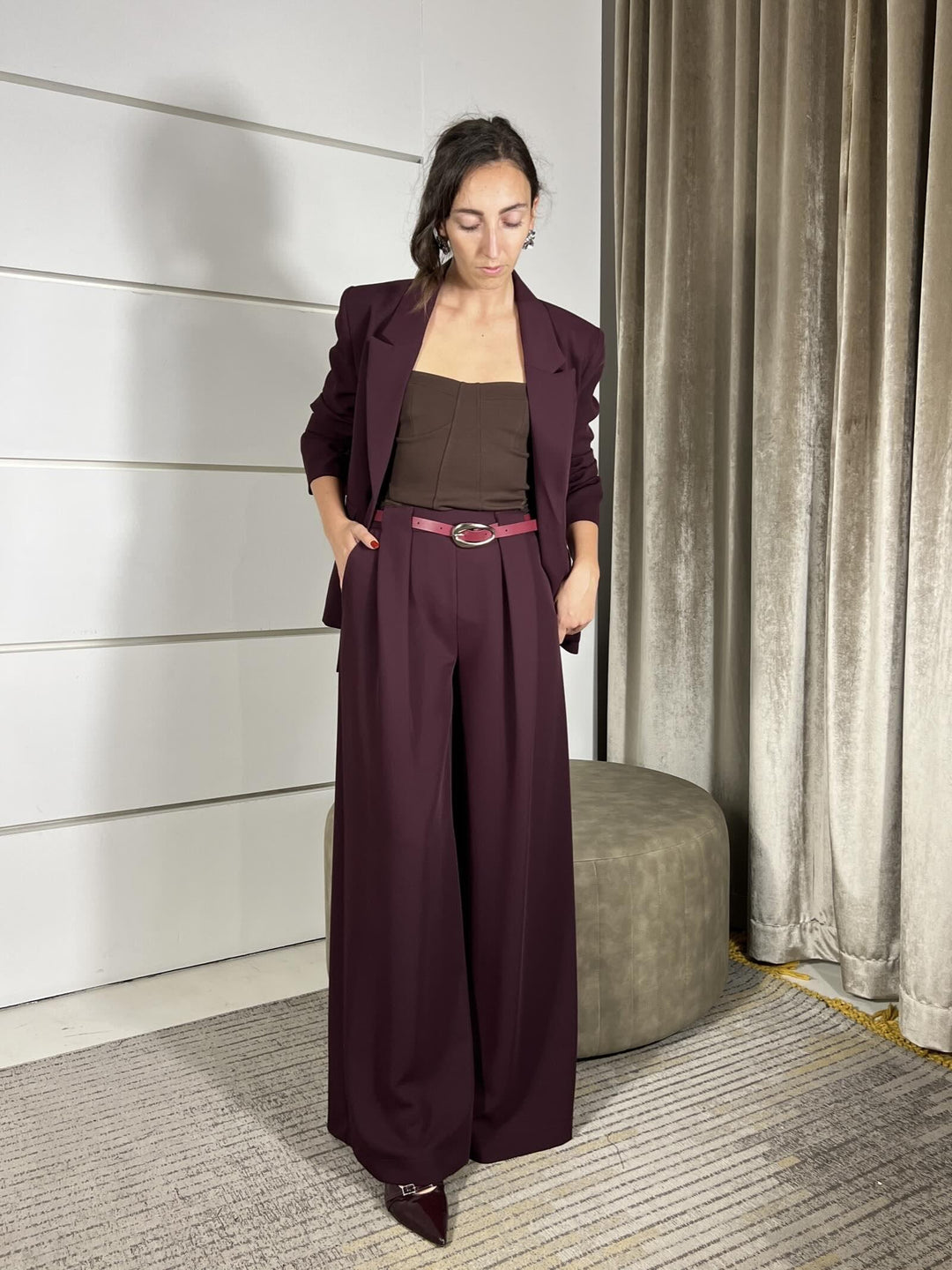 pantalone ampio vino P6C1KER1470 IMPERIAL