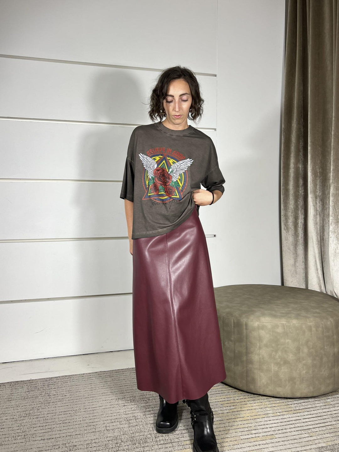 t-shirt moro marmorizzata con stampa TFW-P033MORO HAVE ONE