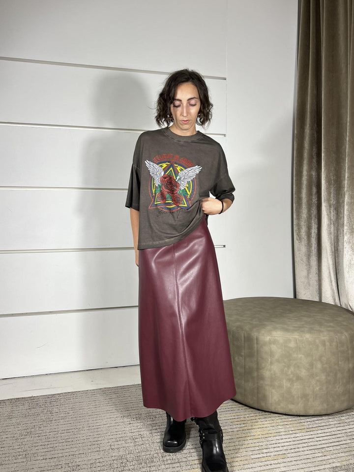 t-shirt moro marmorizzata con stampa TFW-P033MORO HAVE ONE