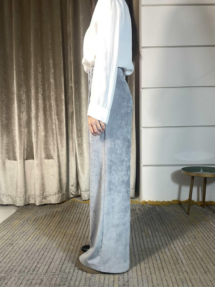 PANTALONE A PALAZZO IN VELLUTO A COSTE NEBBIA P094PUMG826NEBBIA MANILA GRACE