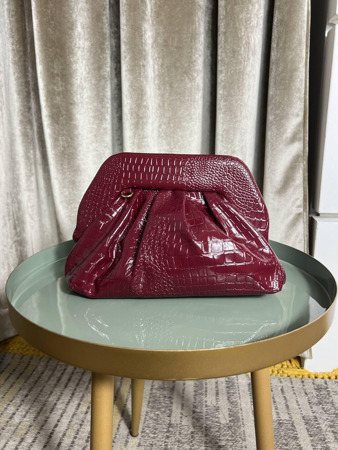 BORSA CLUTCH BURGUNDY  ECOPELLE COCCO PRR0914BURGUNDY FEMME CAFE SELECTION