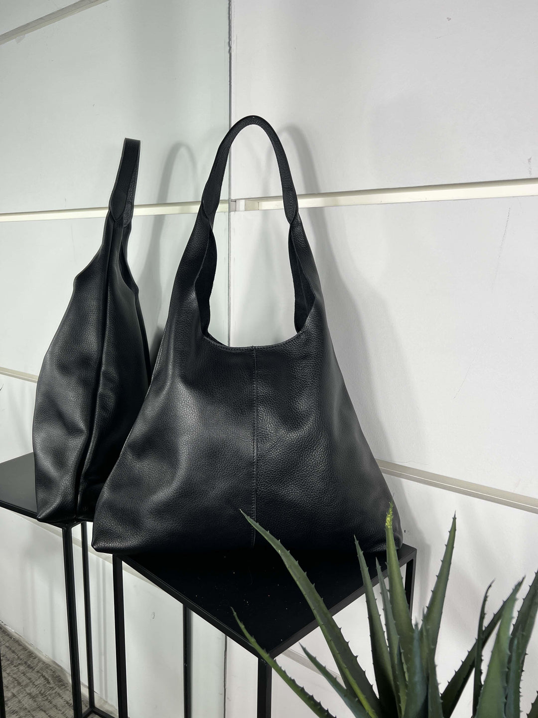 borsa in pelle a spalla nera DO-B0124NERO FEMME CAFE SELECTION