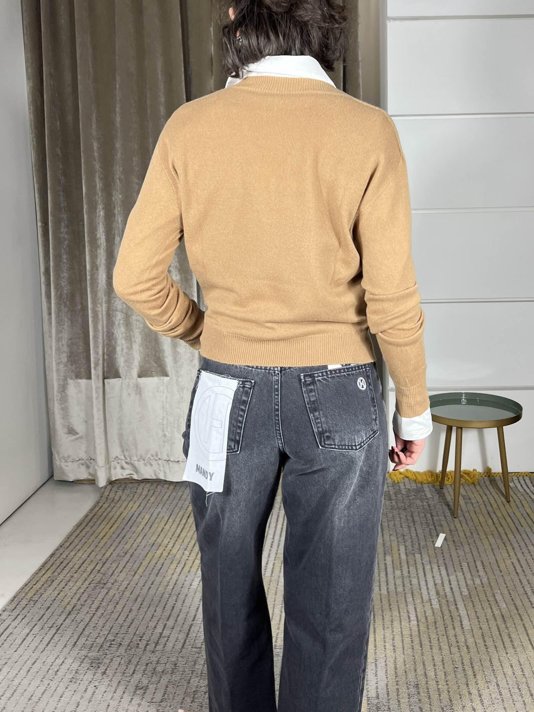 maglione 100% lana scollo a v camel WL180AI25CAMEL TENSIONE IN