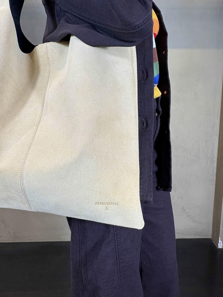 borsa a sacca in suede beige 8B0321L153B880 PATRIZIA PEPE PREVIEW