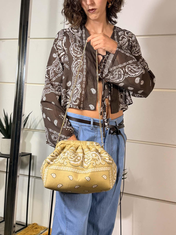 clutch stampa bandana beige 668BBEIGE SUSY MIX