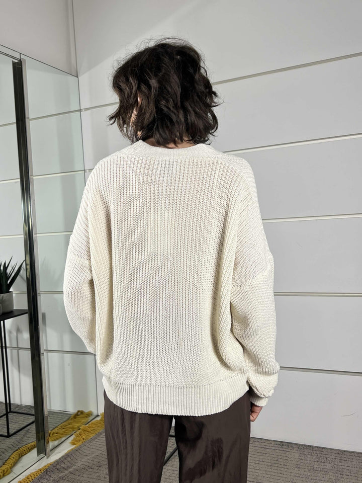 cardigan over costa inglese burro 21660BURRO SUSY MIX