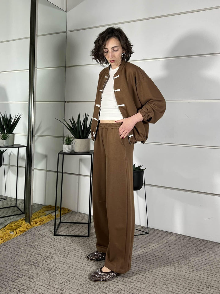 pantalone tuta barrel moka WP26SZEP8486MOKA TWO WAY